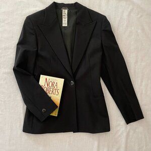 Istante Womens Wool Blend Black Blazer Jacket Size M Lined